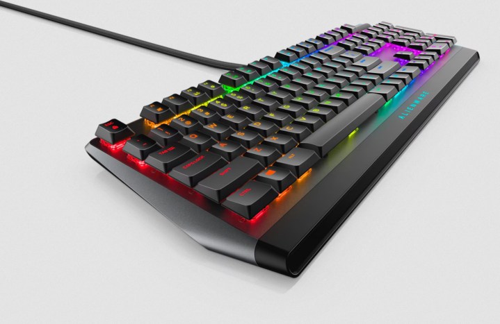 alt text: Alienware Low Profile RGB Mechanical Gaming Keyboard.  RGB backlighting allows for customizable lighting effects.