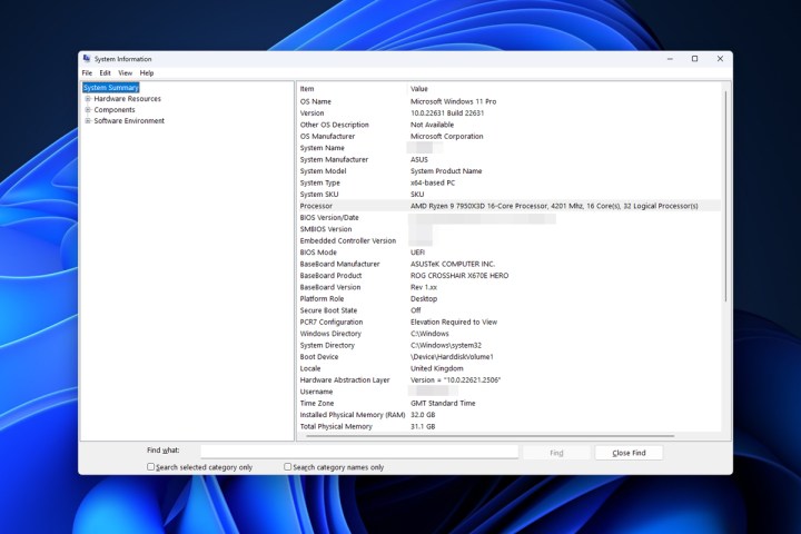 Checking system information in Windows 11 to find CPU name. The system information window is shown, displaying the processor details such as name, number of cores, and speed.