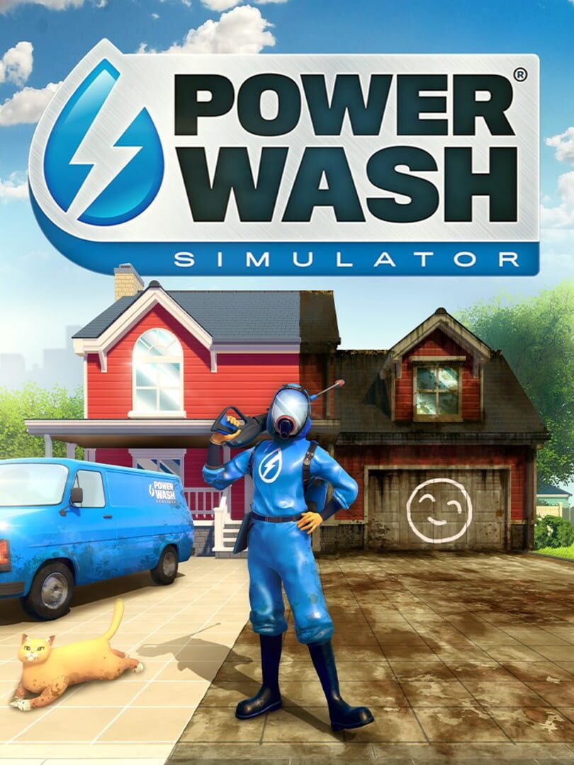 Person using a power washer to clean a dirty surface in PowerWash Simulator