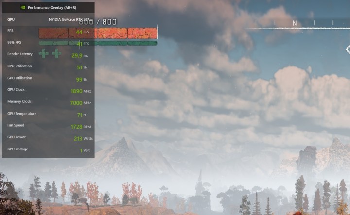 In-game GPU temperature monitoring.