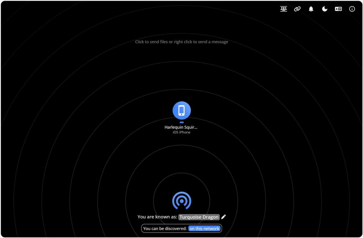 Pairdrop file sharing interface.