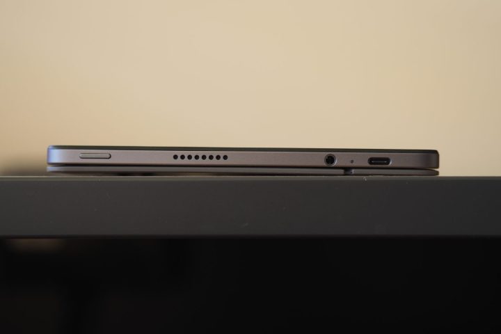 Lenovo Chromebook Duet 11 left side view showing ports.