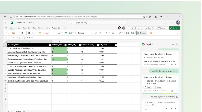 Copilot Pro in Excel