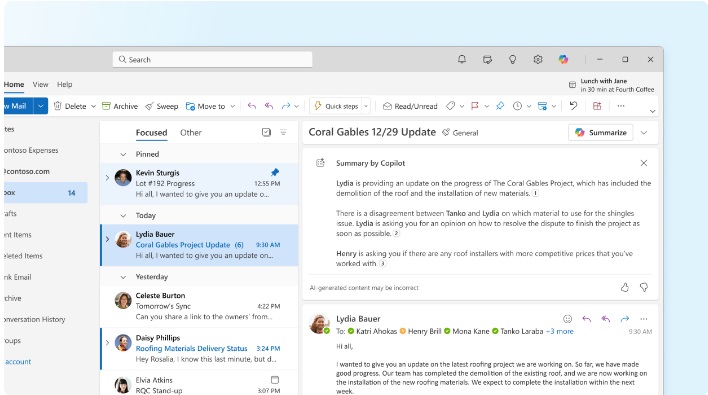 Copilot Pro in Outlook