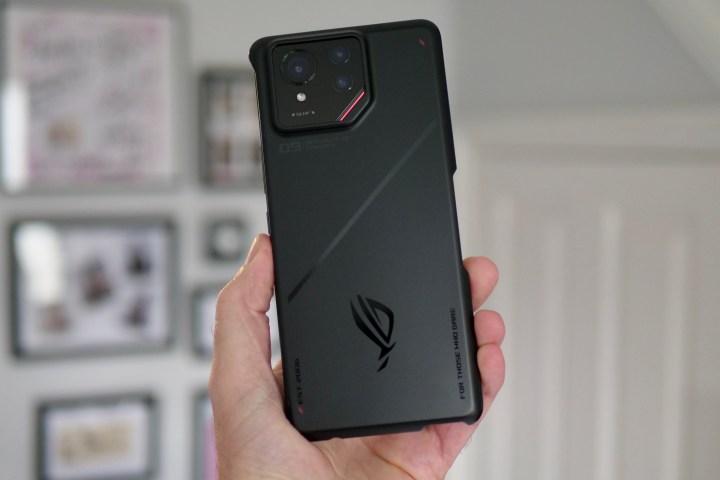 The Asus ROG Phone 9 Pro in its case.