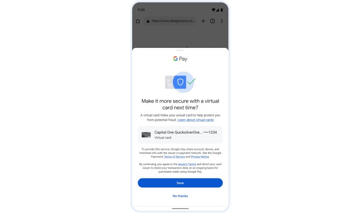 Google Pay using virtual card numbers.