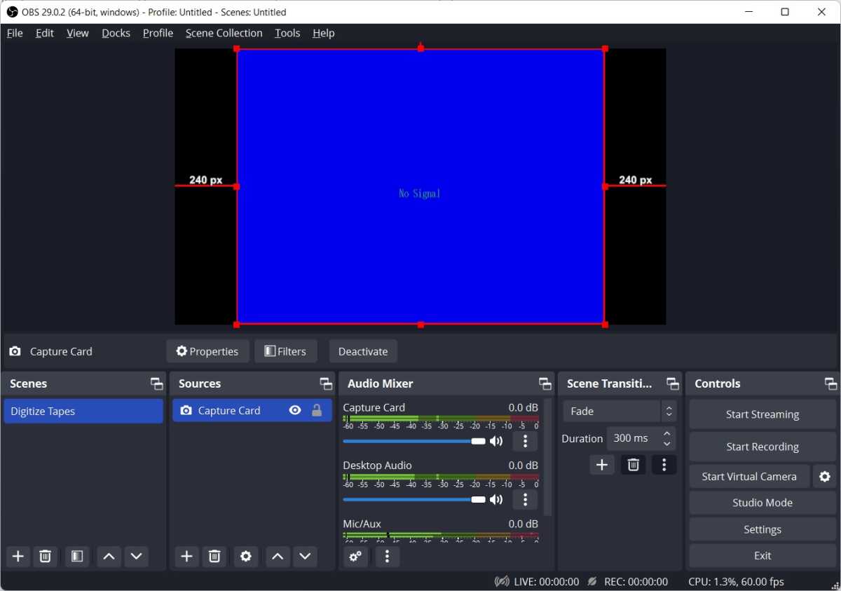 alt: Adjusting video size and position in OBS Studio.