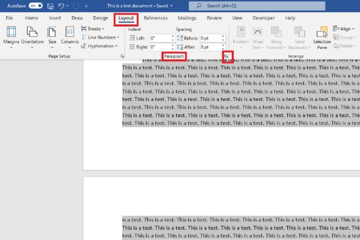 how to remove page break in word ms layout tab paragraph settings adjust automatic screenshot