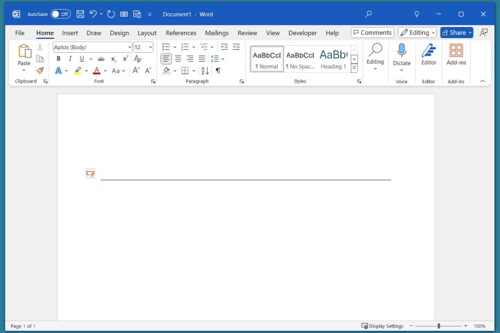 AutoFormat line in Word