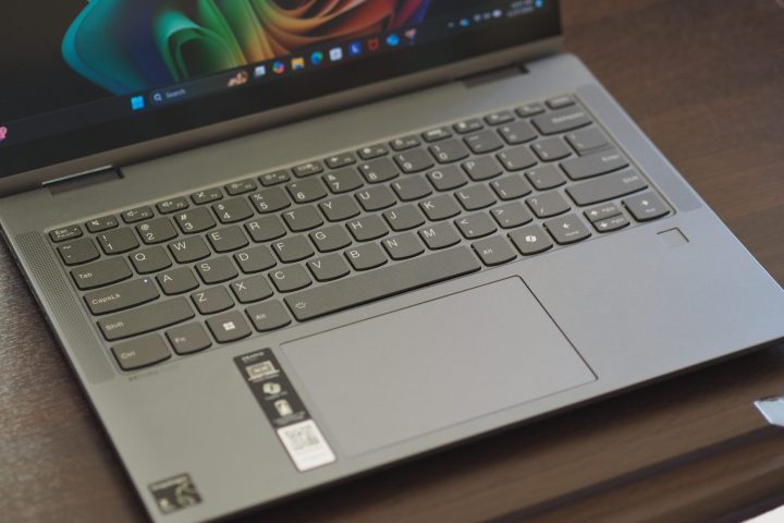 Lenovo IdeaPad 5x 2-in-1 top down view showing keyboard.