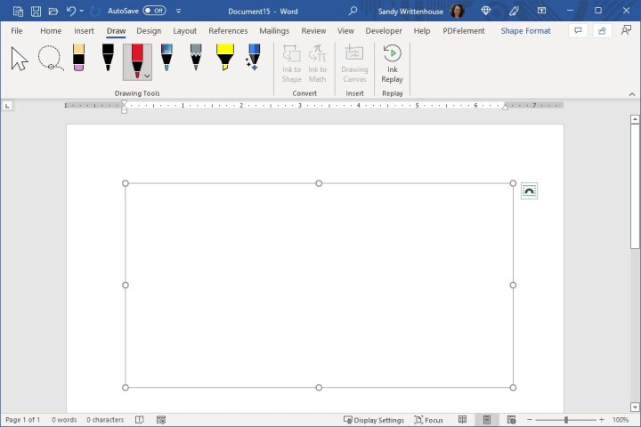 A Drawing Canvas in Microsoft Word, providing a dedicated area for creating drawings.