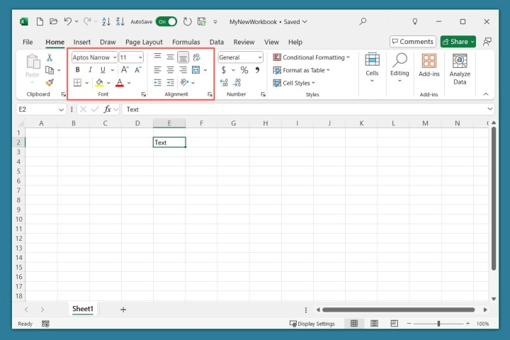 Format text in a cell in Excel.