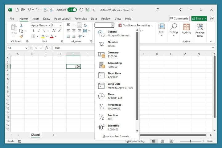 Format a number in a cell in Excel.