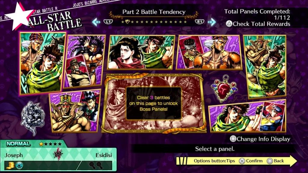 All-Star Battle Mode grid in JoJo's Bizarre Adventure: All-Star Battle R.