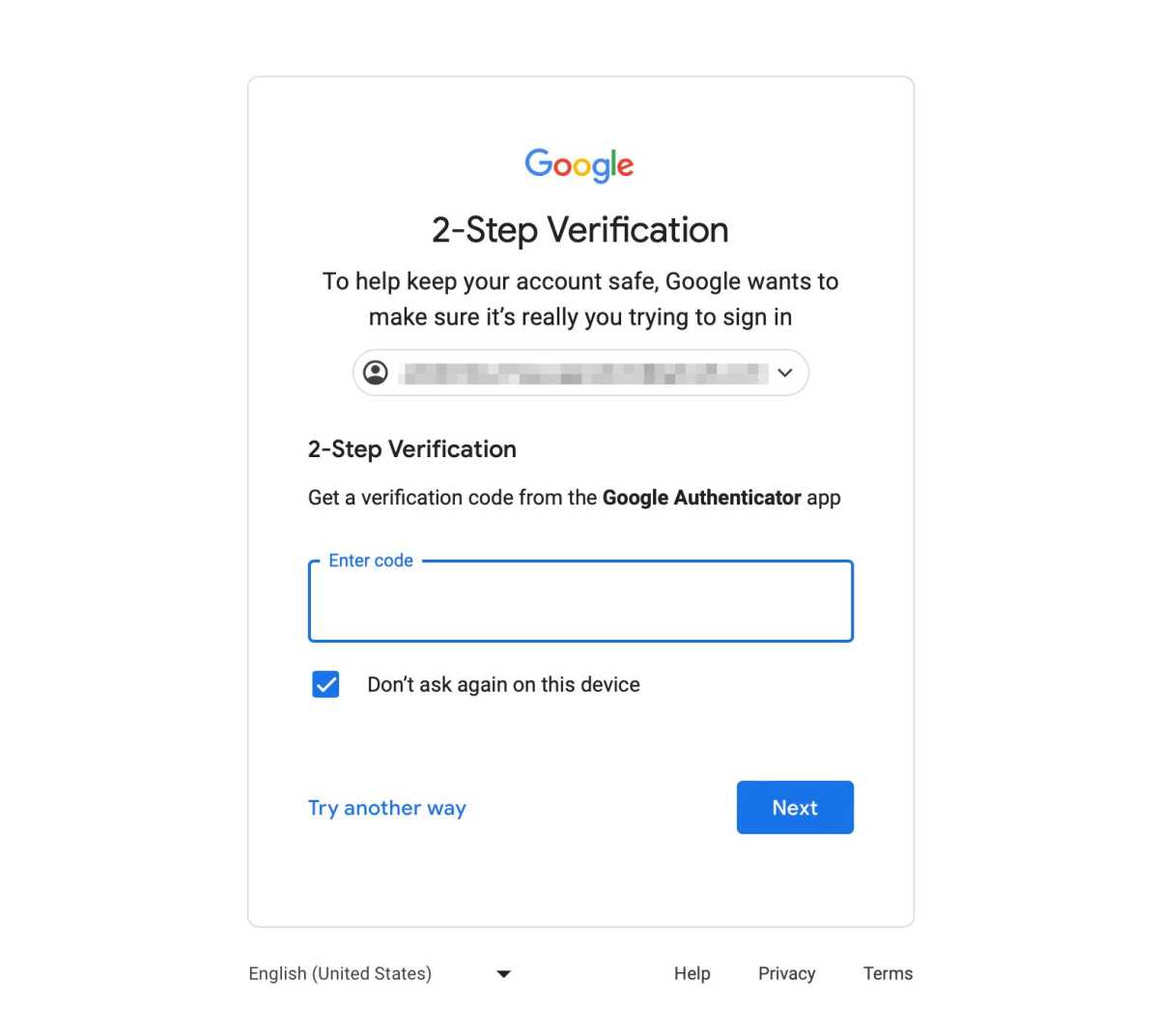 Two-factor authentication