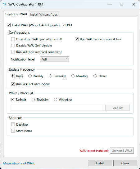 Updates via script: With Winget Autoupdate, you set up PowerShell scripts that perform software updates via Winget, largely silently in the background.