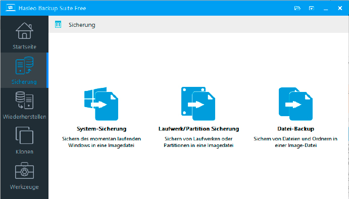 Create regular backups: Hasleo Backup Suite offers all important backup functions. You can use it to back up the entire system or just folders with important data.