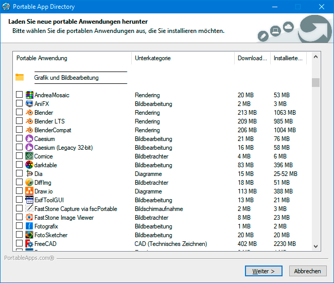 Portable applications: PortableApps.com Platform sets up selected programs without further prompts. The tool also handles software updates.