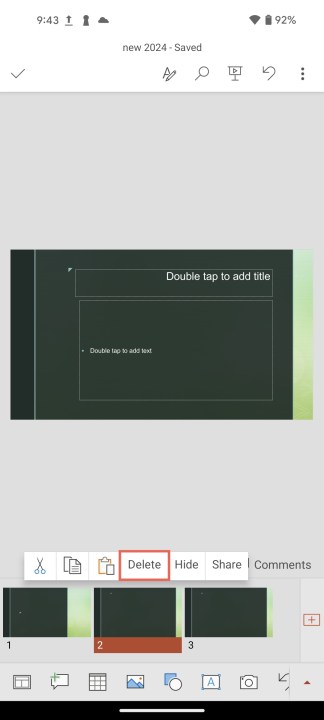 how to delete a slide in powerpoint mobile