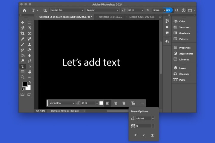 alt: The Horizontal Type Tool in Photoshop allows users to add text to their images.