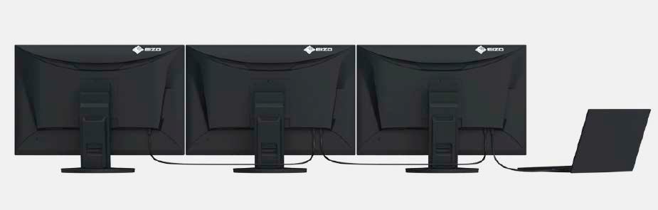 Daisy chaining connects multiple monitors to a single DisplayPort 1.2 port, provided all devices meet the requirements.