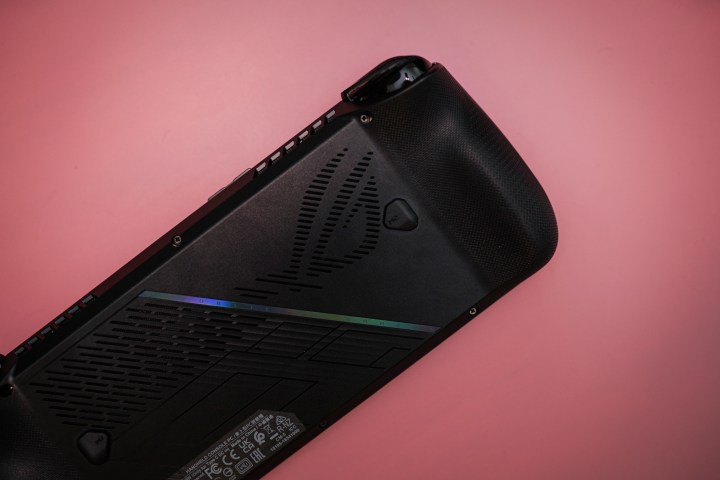 The Asus ROG Ally X as seen from the back.