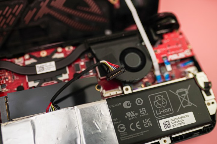 The power connector on the Asus ROG Ally X.