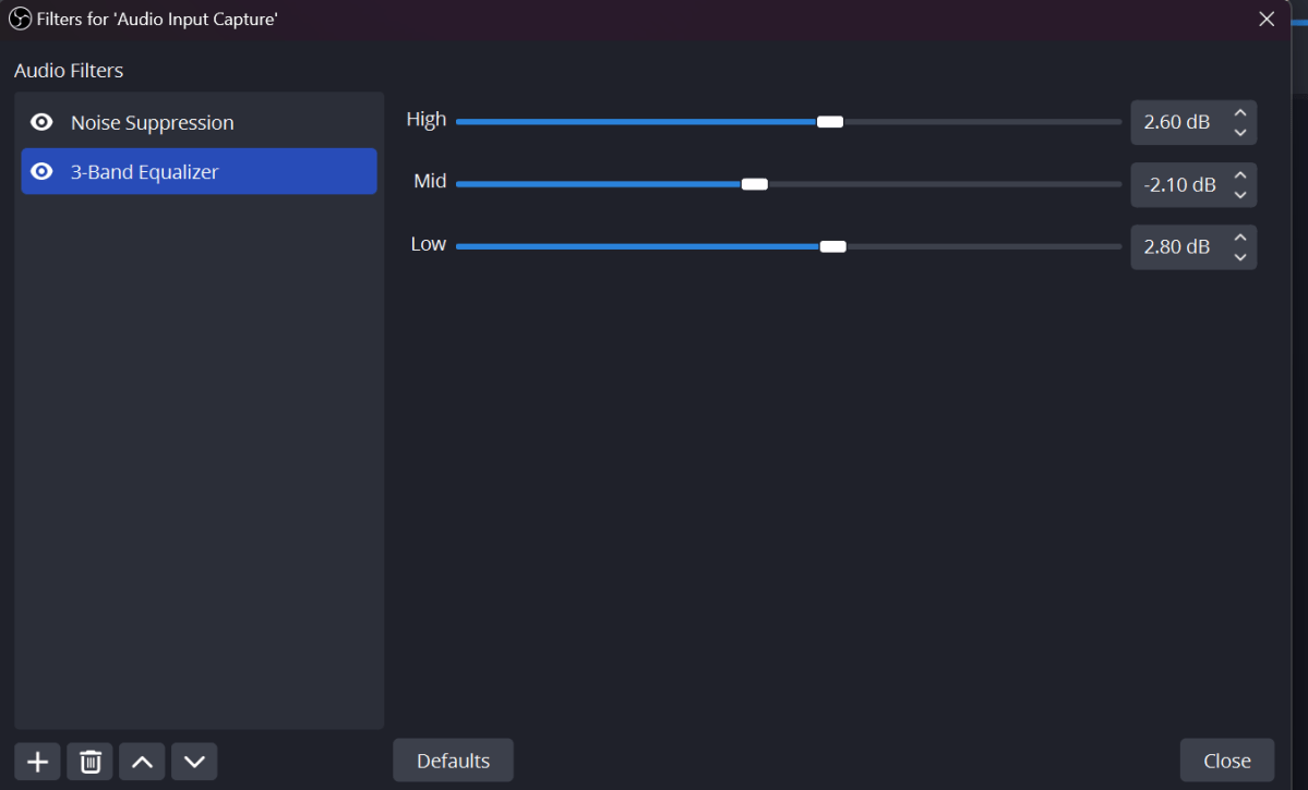 Equalizer filter