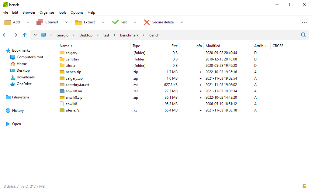 alt: A screenshot of the PeaZip application interface, demonstrating its file management and archive handling capabilities.