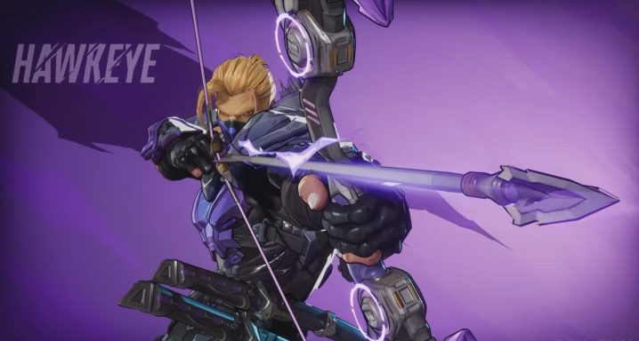 Hawkeye aiming his bow in Marvel Rivals.