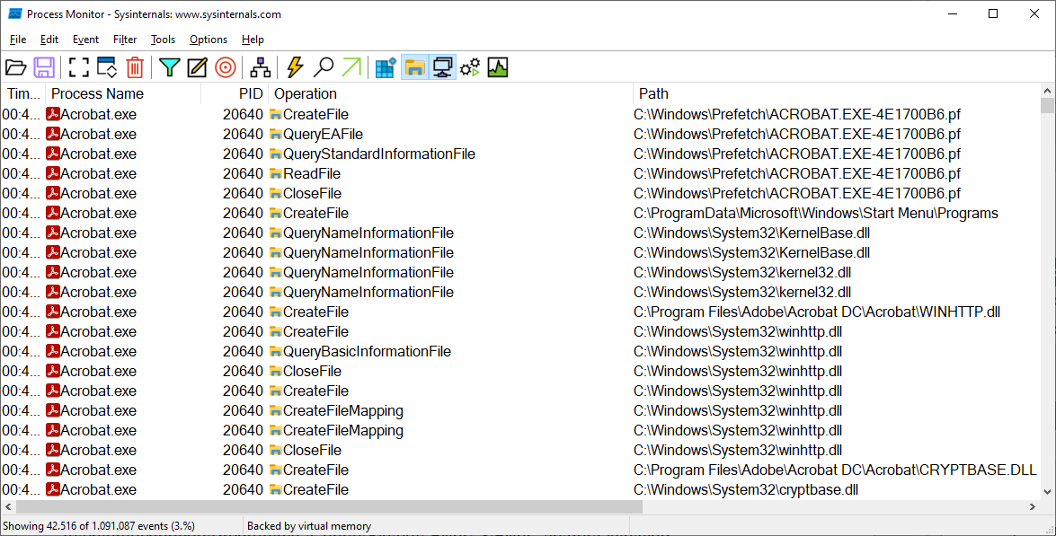 Process Monitor: The tool shows which system resources a program is accessing. For example, registry, file and network accesses can be determined.