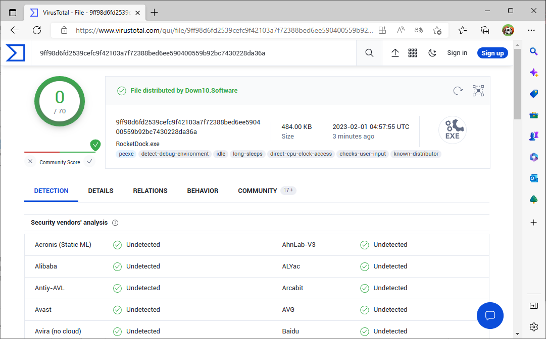 Check security: Send suspicious files to Virustotal.com. The result shows whether one or more virus scanners find malware in the file.