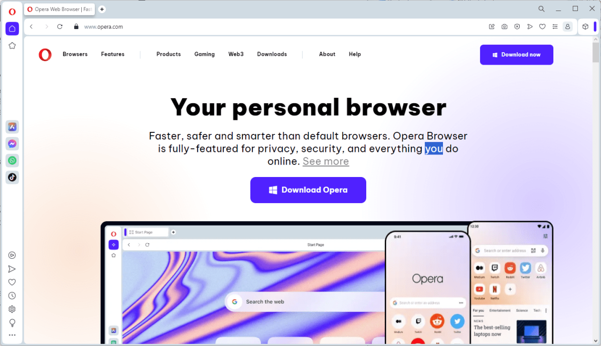 Opera Browser with Aria AI