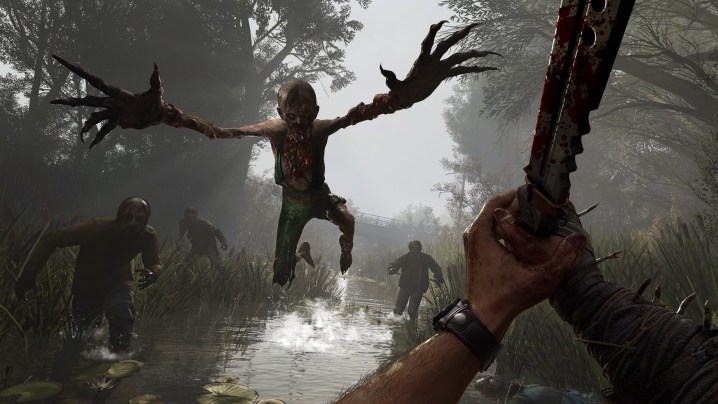 A zombie leaps towards a player in Dying Light: The Beast.