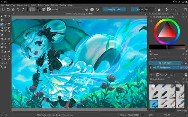 Krita: The digital easel contains many drawing tools for artists who want to work creatively on the computer.