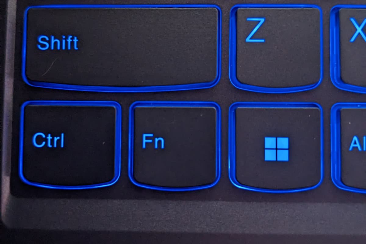 Fn key on a laptop keyboard