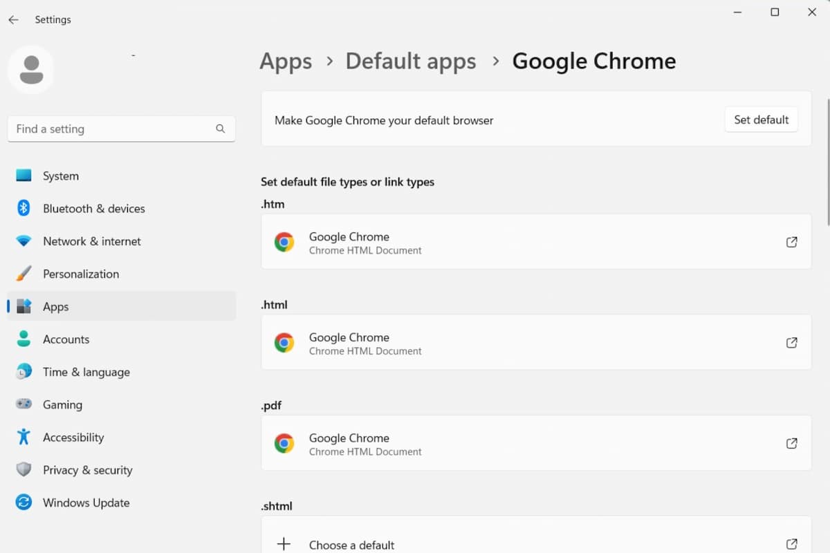 Customizing default apps for different file and link types.