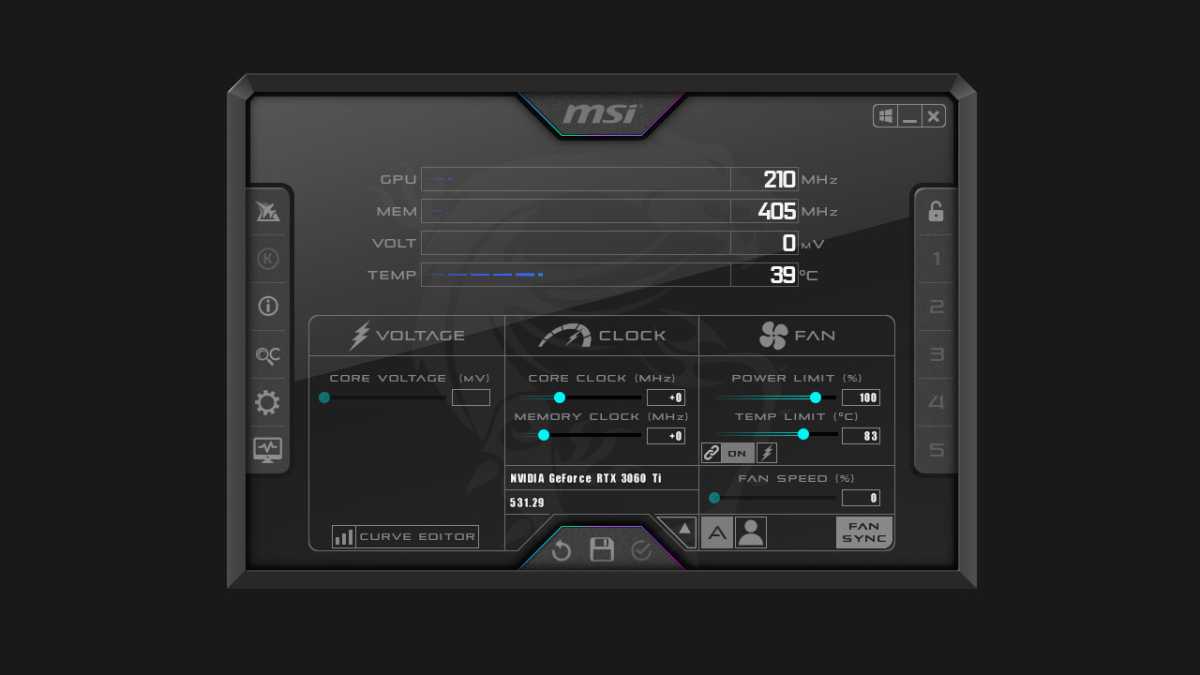 Monitoring GPU Load with MSI Afterburner