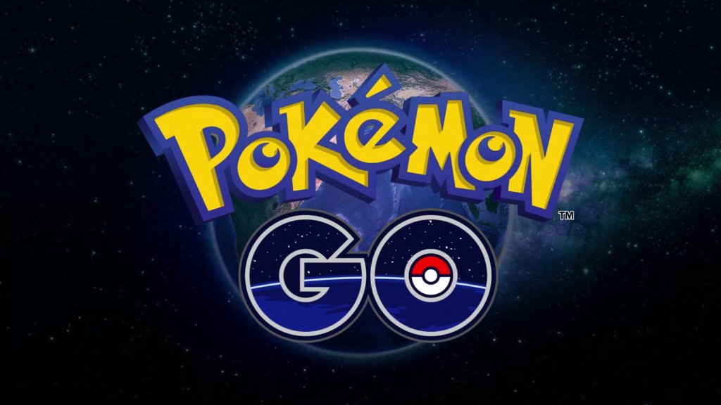 The Pokemon GO logo in space