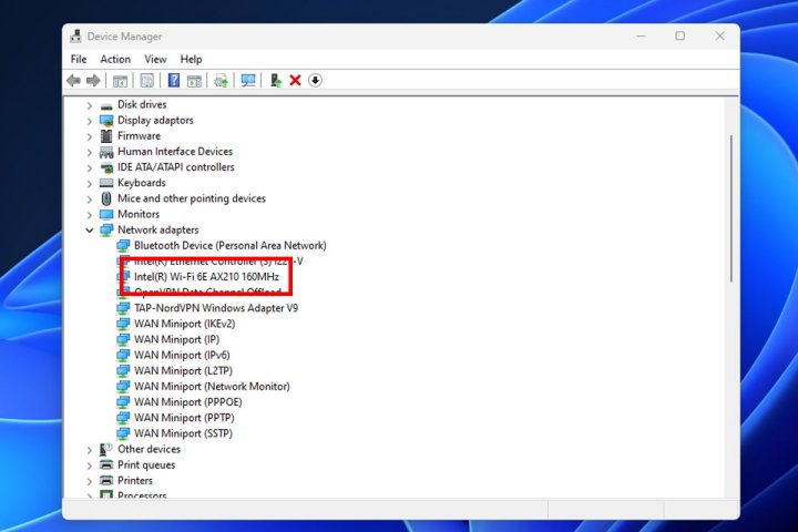 Updating Wi-Fi drivers in Windows.