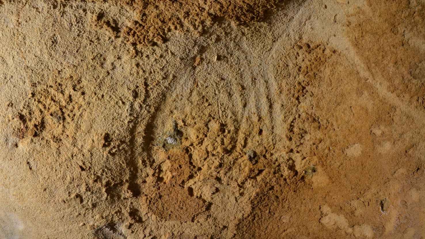 The suspected Neanderthal artwork found in a French cave.