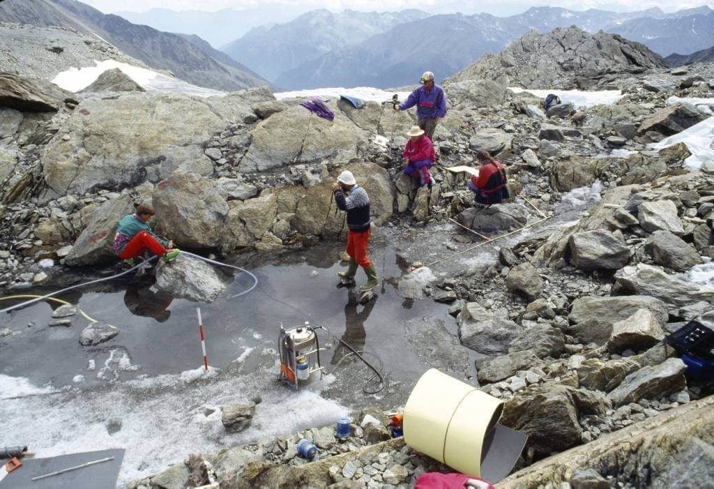 The Ötzi excavation site, high in the Alps.