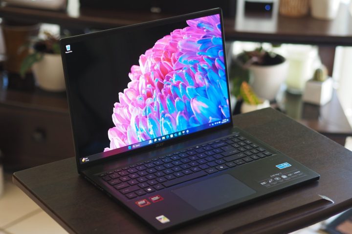 alt text: Acer Swift Edge 16 (2024) front angled view showcasing the display and keyboard