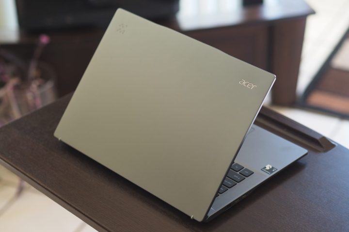 Acer Swift Go 14 AI rear view showing lid and logo.