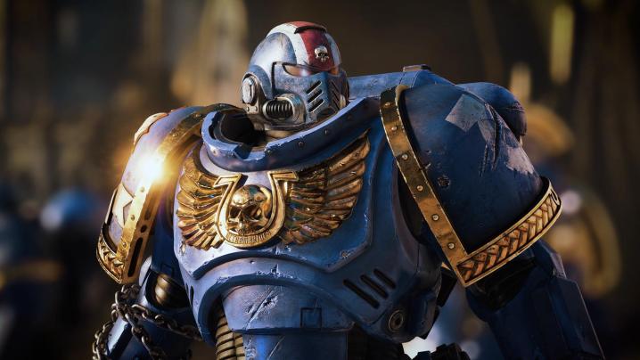 A space marine stands tall in Warhammer 40,000: Space Marine 2.