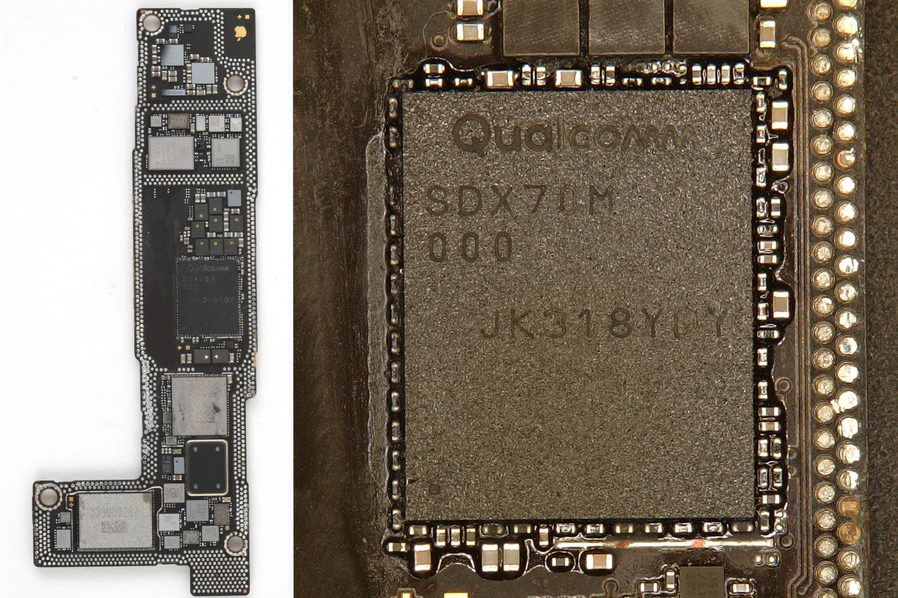 Qualcomm cellular hardware fitted inside iPhone 15. @MokhtariShahram / x