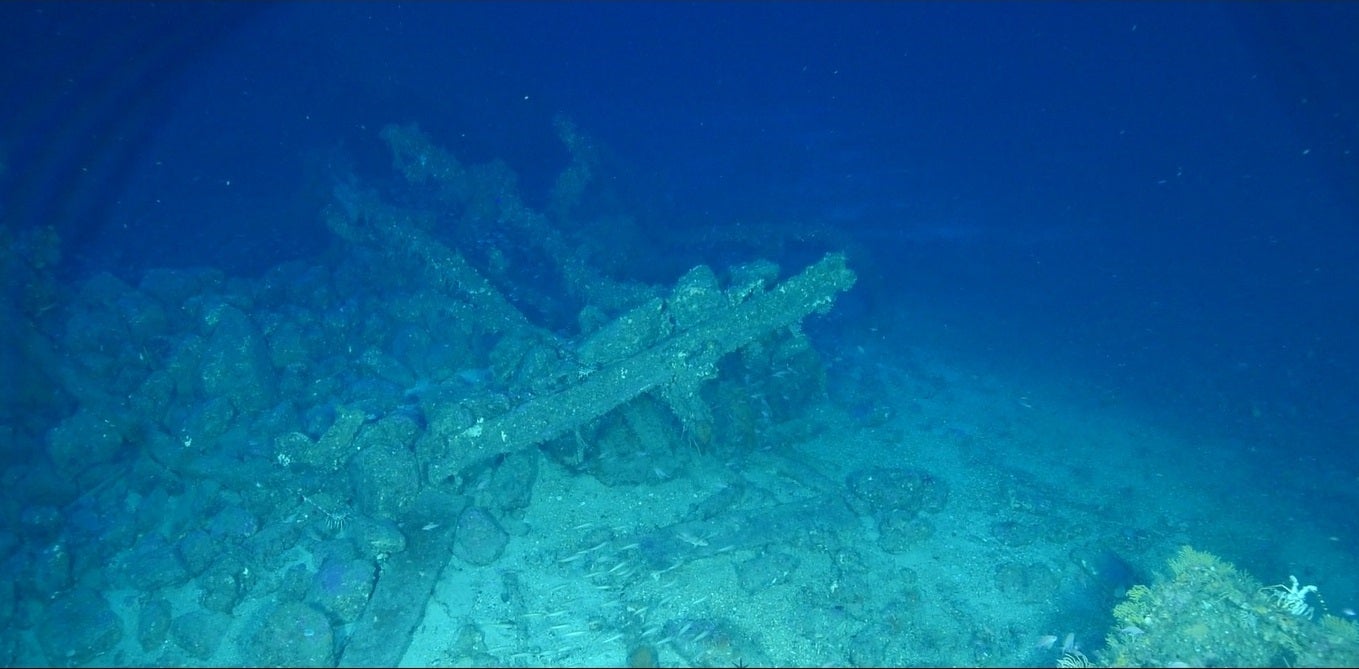 Remains of a wreck on the Skerki Bank off Tunisia. 