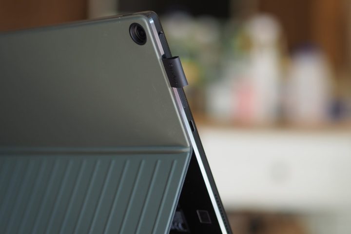 alt text: Rear view of the Asus ProArt PZ13 showcasing its kickstand.