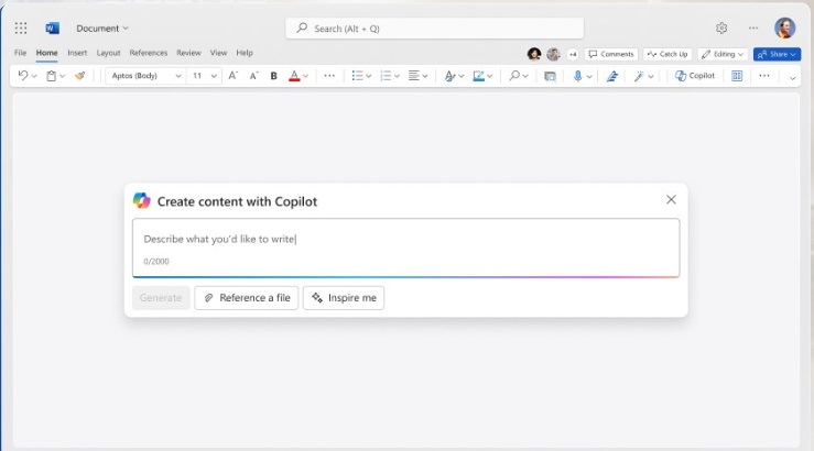 Copilot Pro within Word