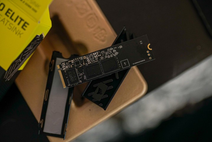 The Corsair MP700 Elite SSD without its heatsink.